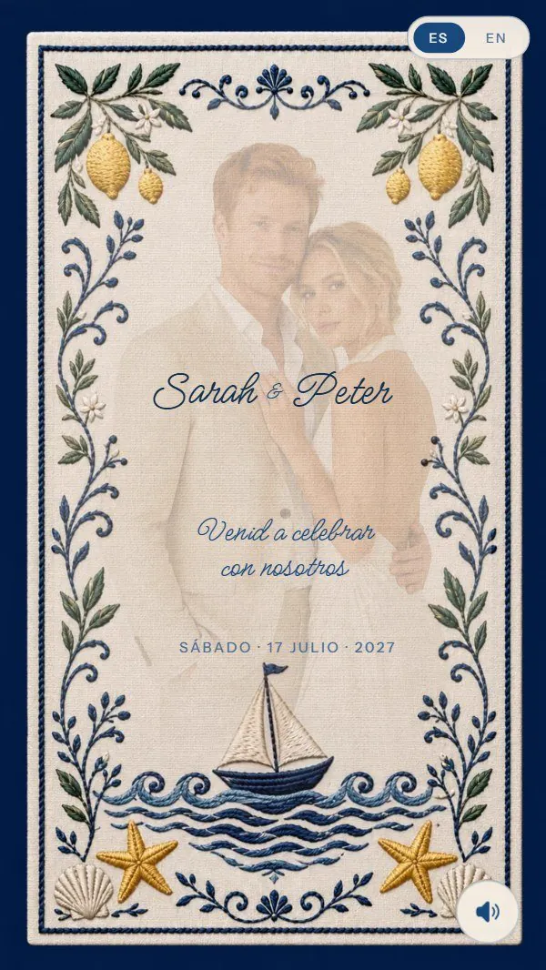 Cabecera de la invitación Pueblo Mediterráneo